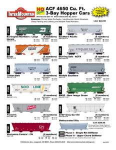 Burlington Northern Sclair Cotton Belt Soo Line French's Wisconsin Central - CN Southern Pacific Sterling Salt Norfolk Southern BNSF New Image Green ATSF Gray Undecorated Kit