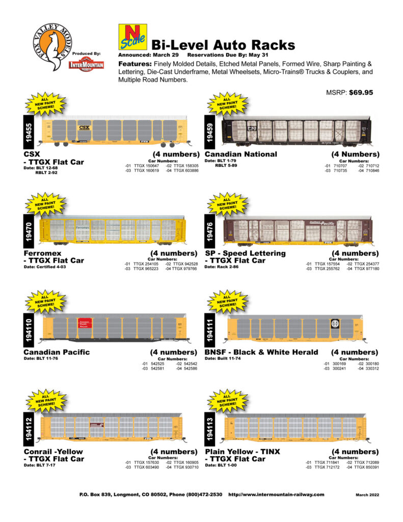 CSX Canadian National Ferromex SP Speed Lettering Canadian Pacific BNSF Conrail TINX Plain Yellow
